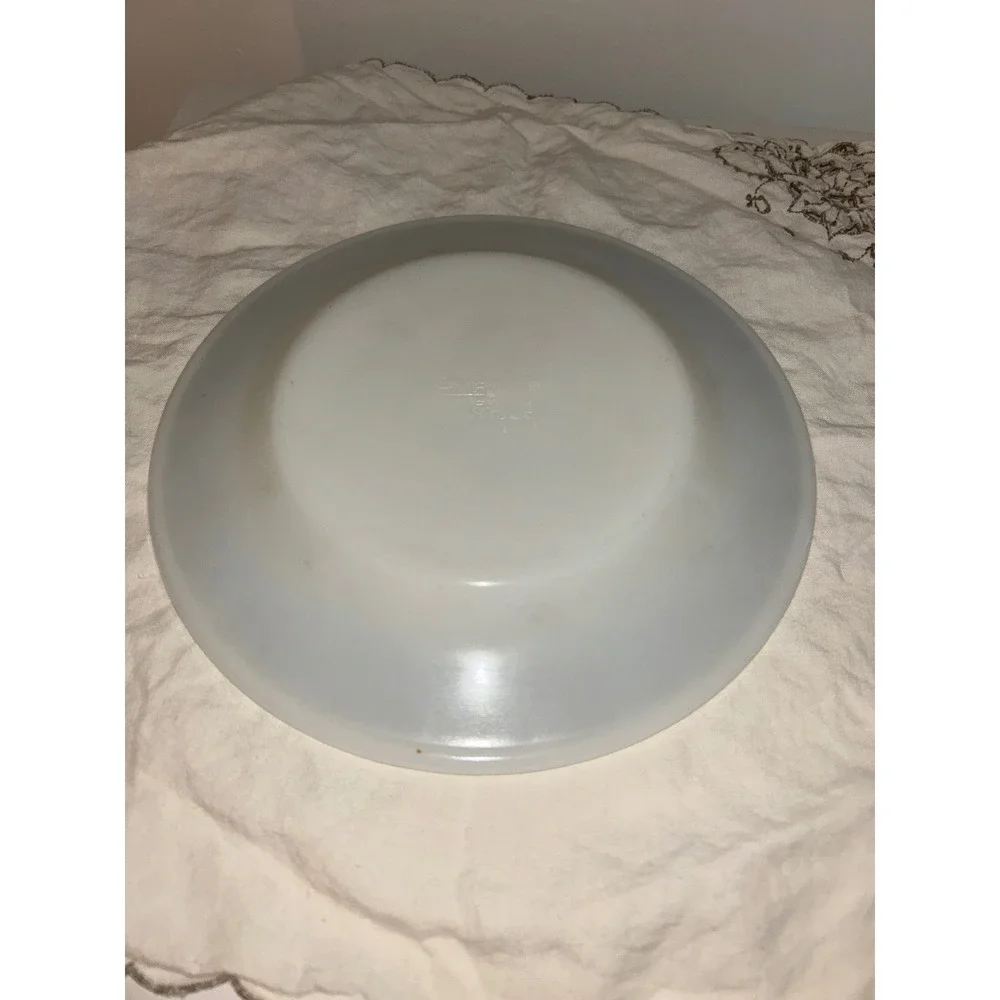 Vintage Pyrex Spring Blossom Green Crazy Daisy Milk Glass Dinner Plate 10 inch